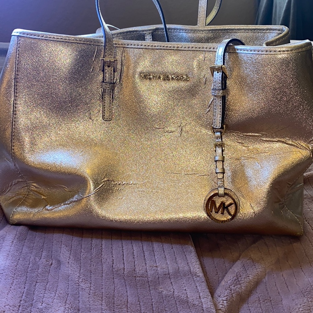 MK Gold Side Shoulder Bag